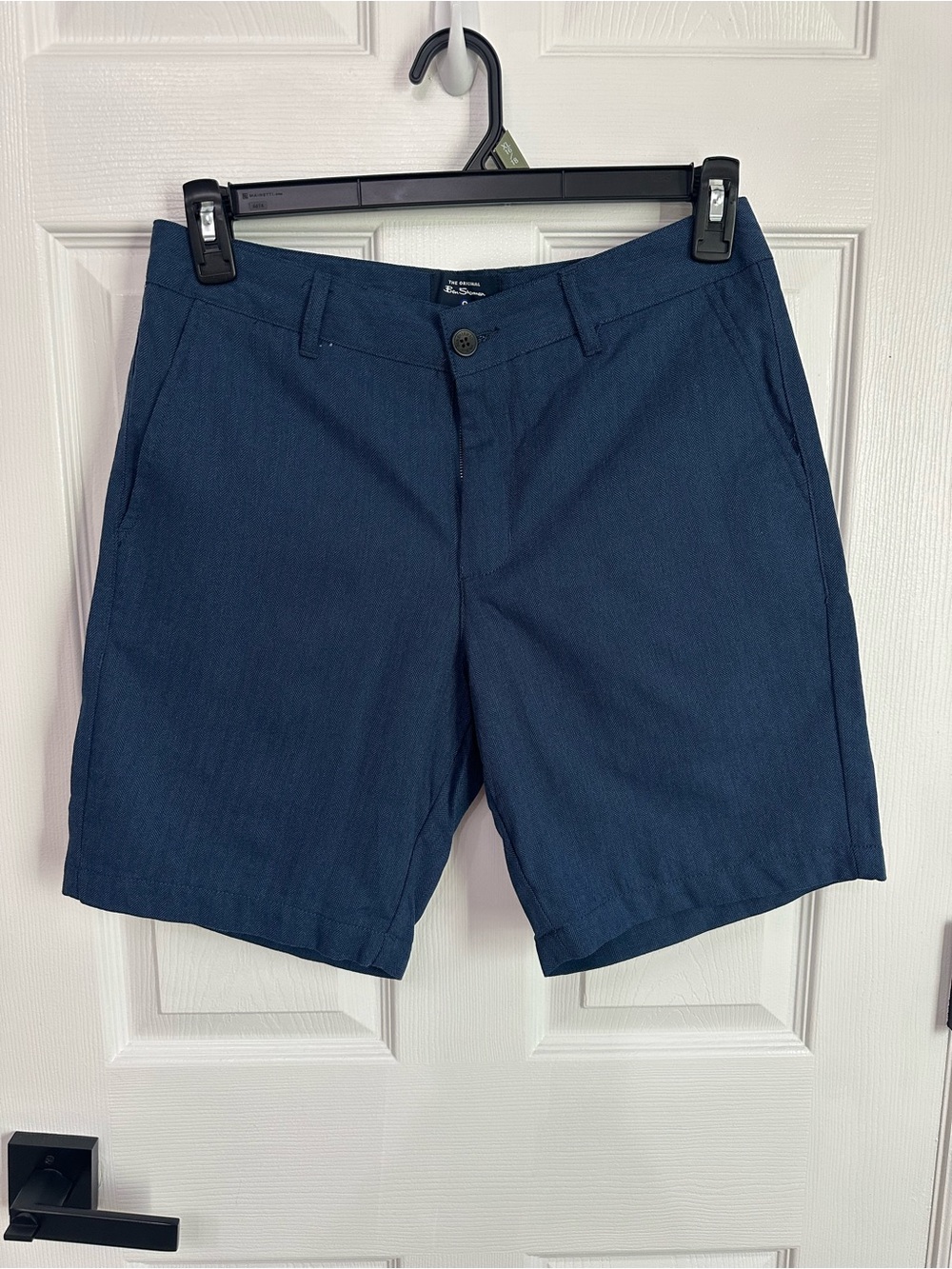 New Ben Sherman Navy Blue Flat-Front Men's Shorts Size 30W Regular Fit Modern